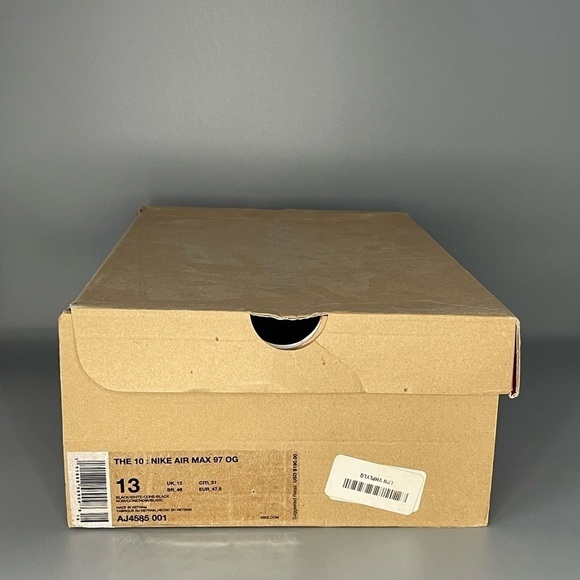 Off-White x Nike Air Max 97 Black / Orange - Zip Tie Size 13 AJ4585-001 OG Box - Picture 14 of 15